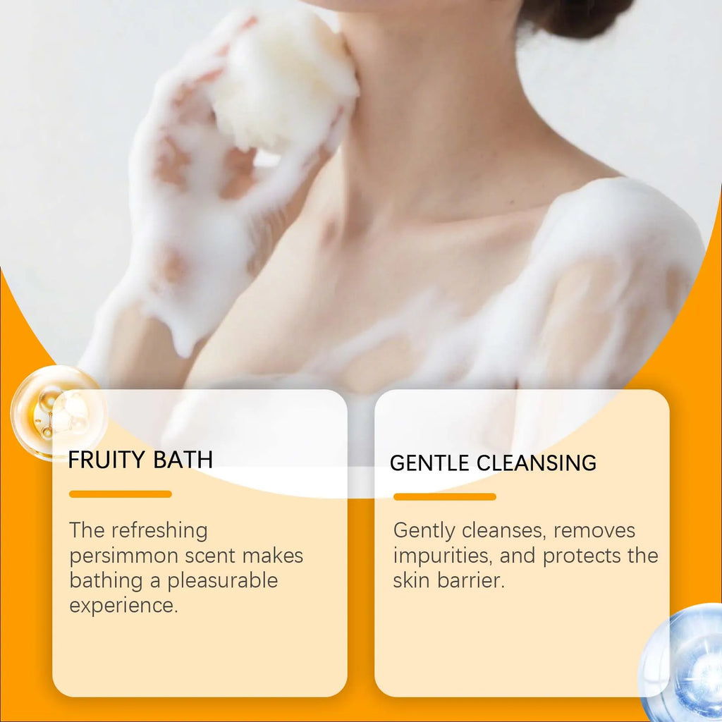 OUHOE Persimmon Soap Bar Sweet Fruity Scent Strengthen Skin Barrier Protection Maintain Healthy Removes Surface Dirt