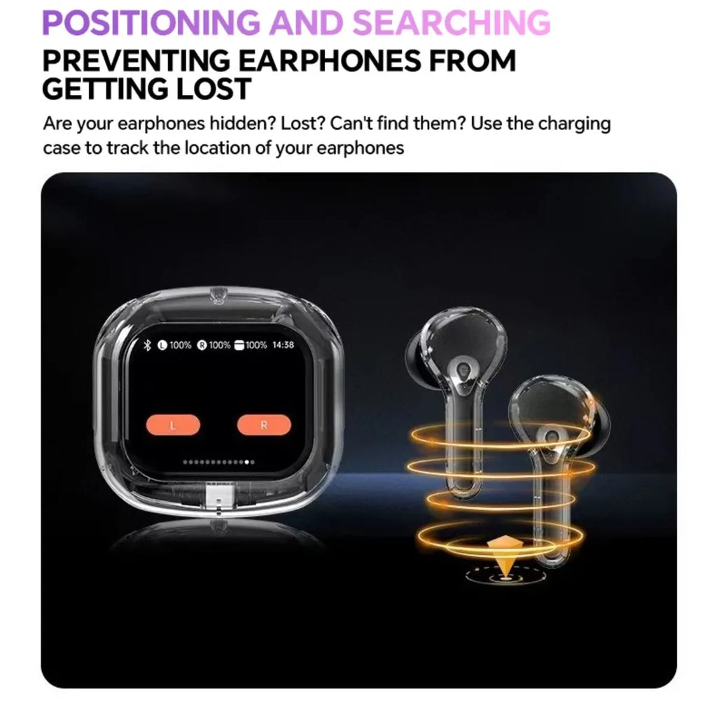 Wireless Bluetooth Headphones,144 Language Real Time Translation Earphones for Business,with Smart Touch Screen HiFi TWS Headset