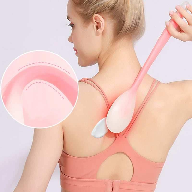 【Multi-Function Lotion Sunscreen Ointment Applicator Silicone Long Handle Body Cleaner Shower Brush Sunscreen Back Applicator】