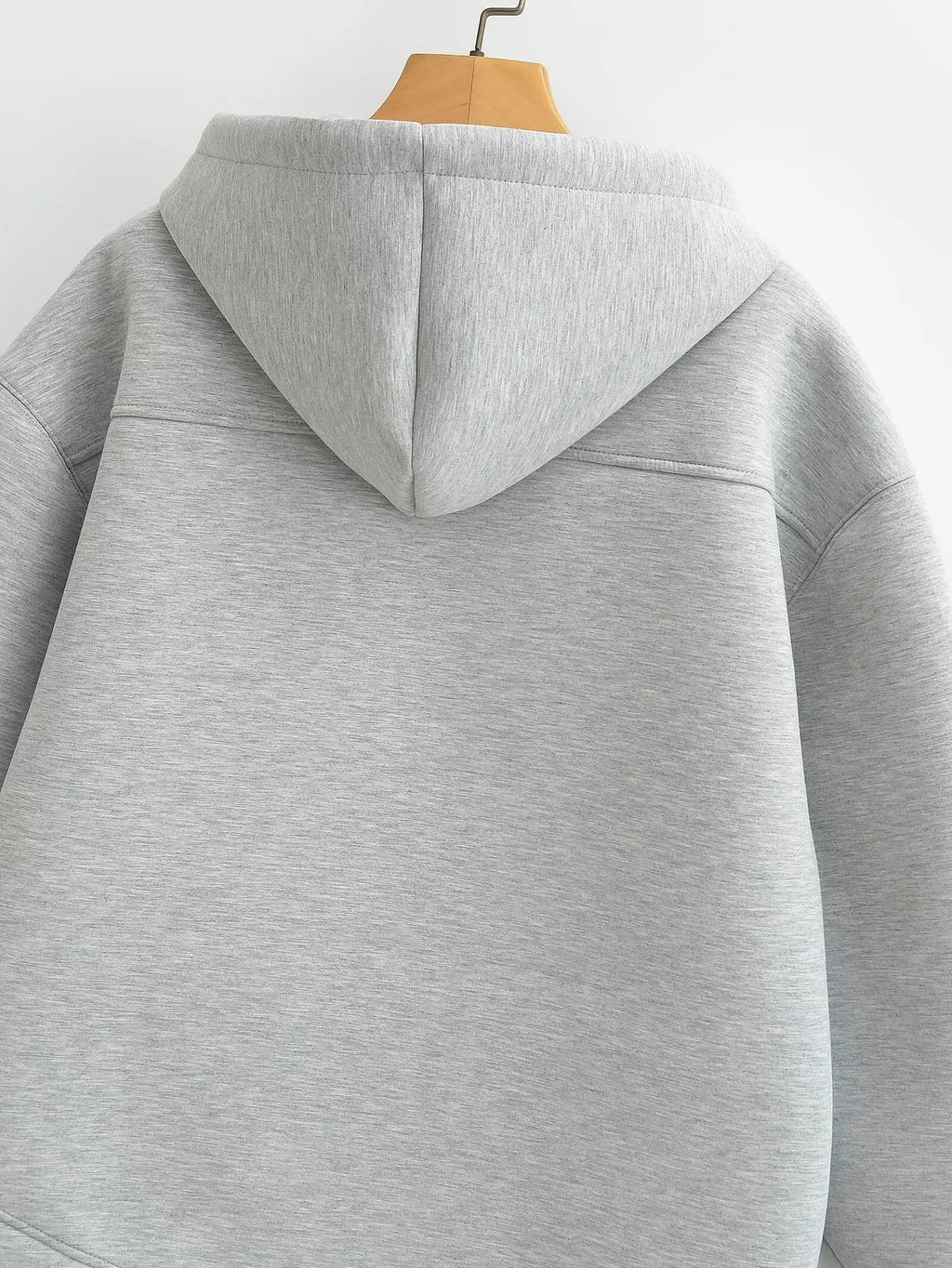 HH Autumn Women Gray Jacket With Hood Long Sleeve Big Pocket Zipper Jacket Coat Woman Loose Casual Outerwear Coat Tops