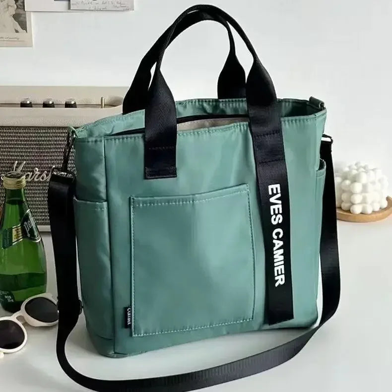 2024 New Casual Tote Large Capacity Shoulder Bag Nylon Waterproof Canvas Handbag Simple Fashion Messenger Bags for Schoolgirl