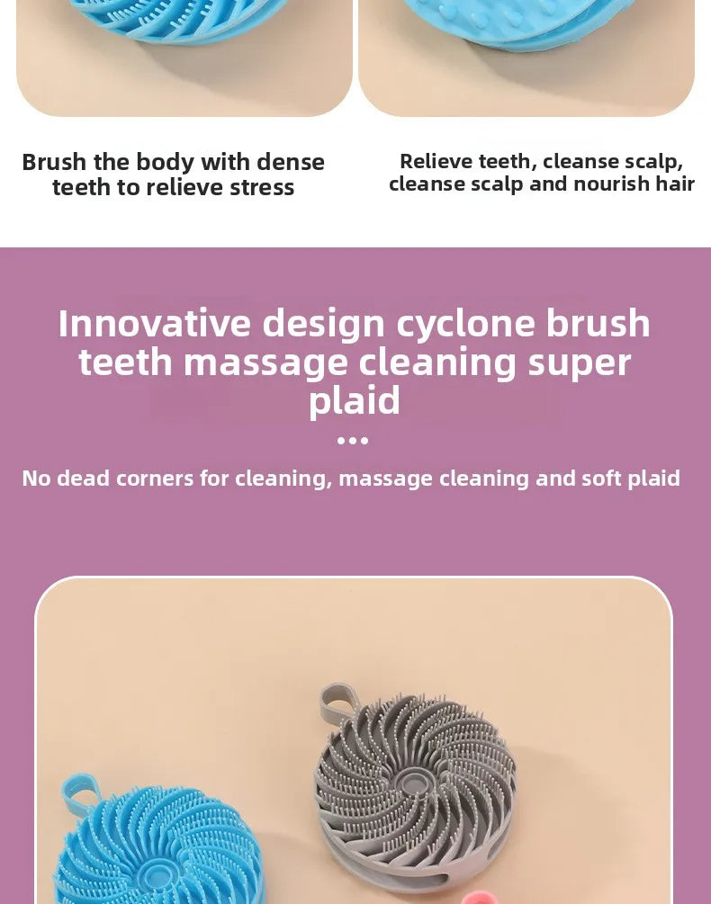 Silicone double-sided bath brush, painless bath artifact, two-in-one shampoo and massage brush, no pain, no skin bath brush