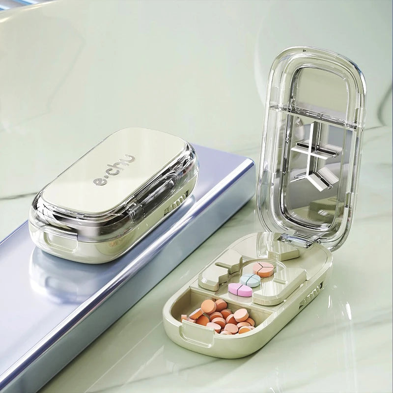 3 in 1 Upgraded Pill Cutter Precise Multi-Pill Divider Adjustable with Centering Device for Tablets Portable Travel & Home Use