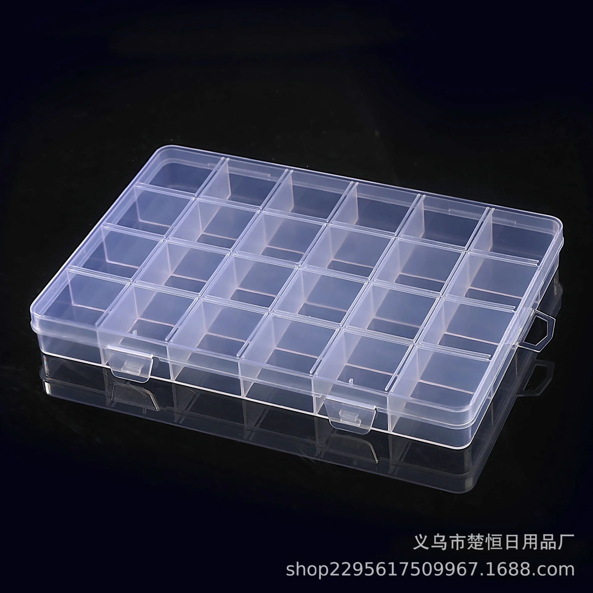 Clear 24-Compartment Plastic Storage Box – Organizer for Crafts, Beads, Jewelry & Small Items (1 Pack)