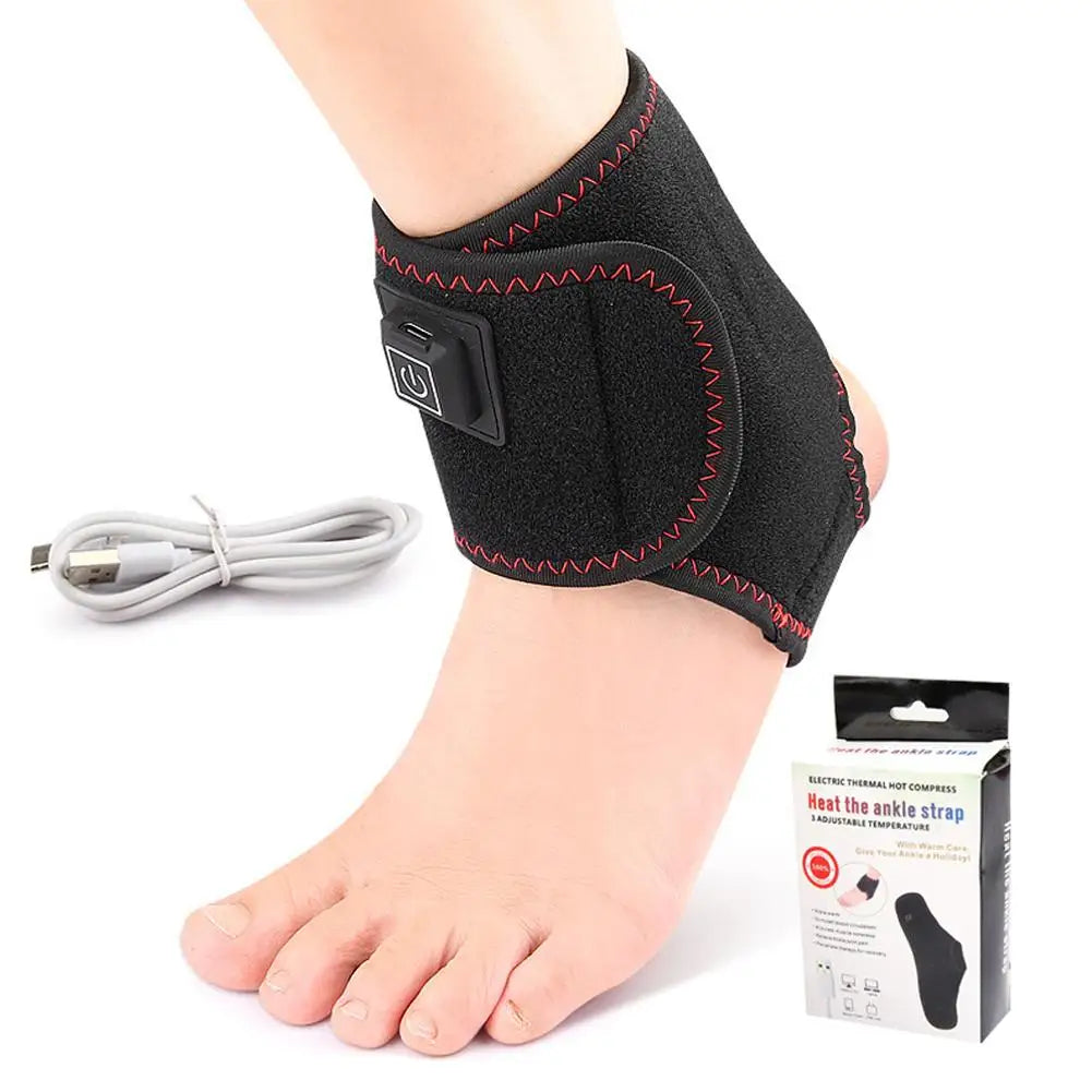 Electric USB Heating Ankle Pad Adjustable Temperature Electric Ankle Warmers Stabilizer Brace Foot Heating Pad Joint Relief
