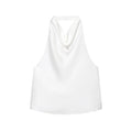 TFMLN 2025 Women Sexy Halter Top Spring Summer Sexy Backless High Street Waistcoat Female Fashion Solid Elegant Halter Neck Tops