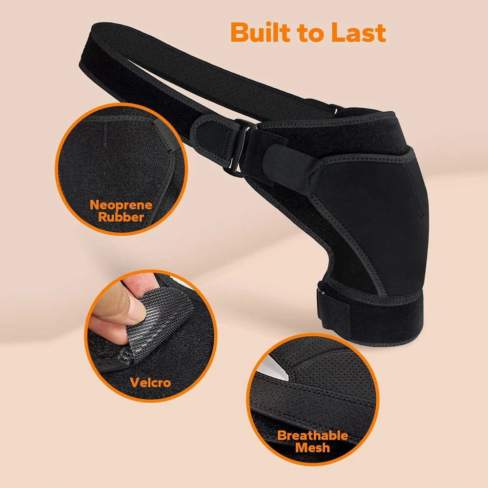 Adjustable Shoulder Brace Men and Women All Use, Breathable Shoulder Support Sleeve for AC Joint Relief and Shoulder Stability