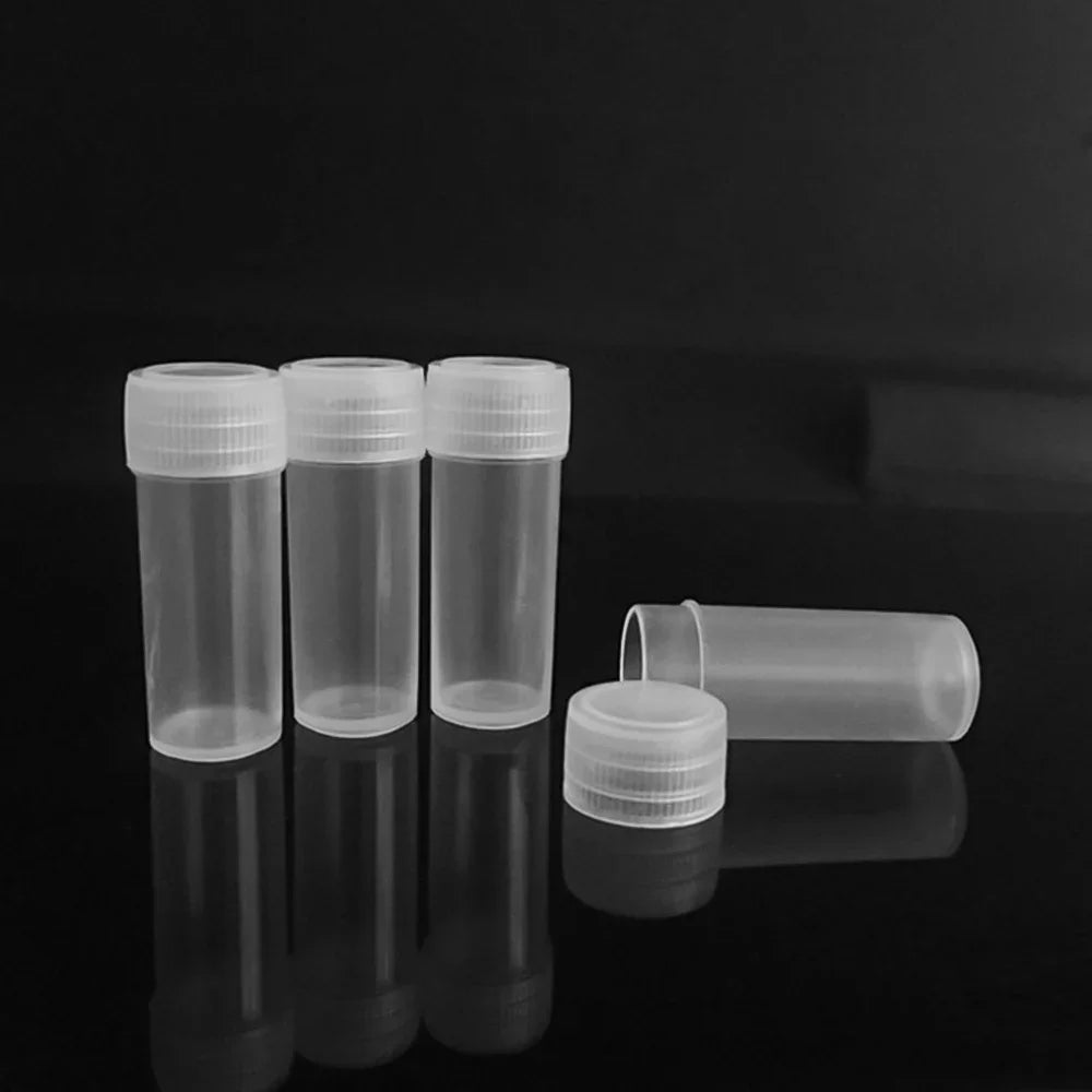 20pcs 5ml Plastic Subpackage Empty Bottle Vials Medicine Pill Liquid Powder Capsule Storage Container Sample Jar Small Barrel
