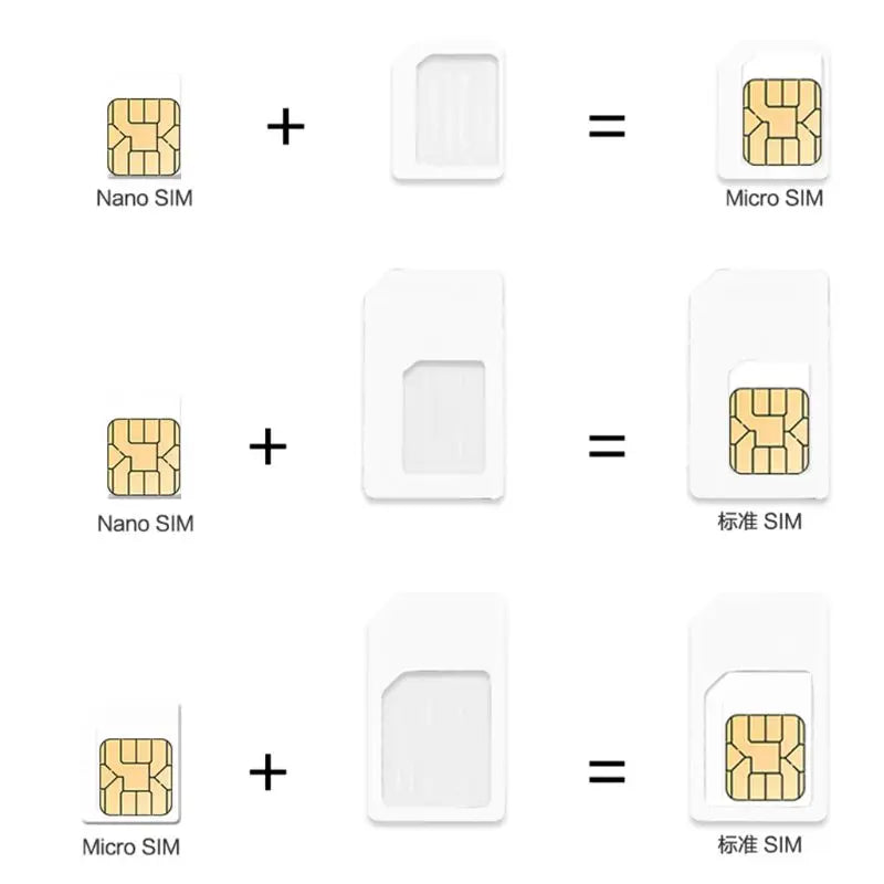 NanoSIM Card to Micro Standard Adapter Converter For Tablet Phone SIM Card Adapter Convert Universal Phones For Nano Sim 4 In 1