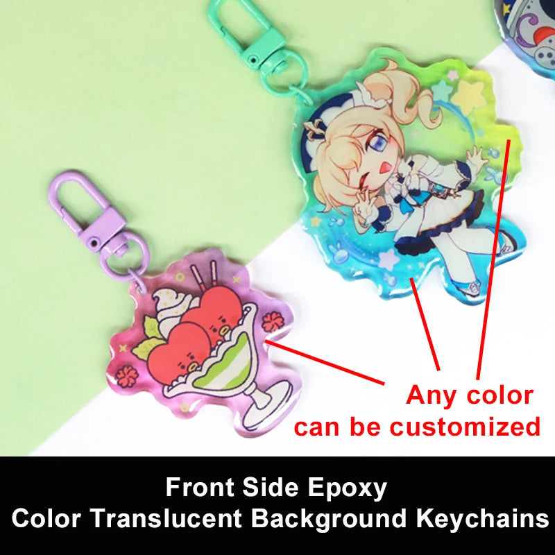 Personalized Keychains Designer Custom Cartoon Llavero Key Chain Photo Customized Anime Charms Hologram Clear Acrylic Key Rings