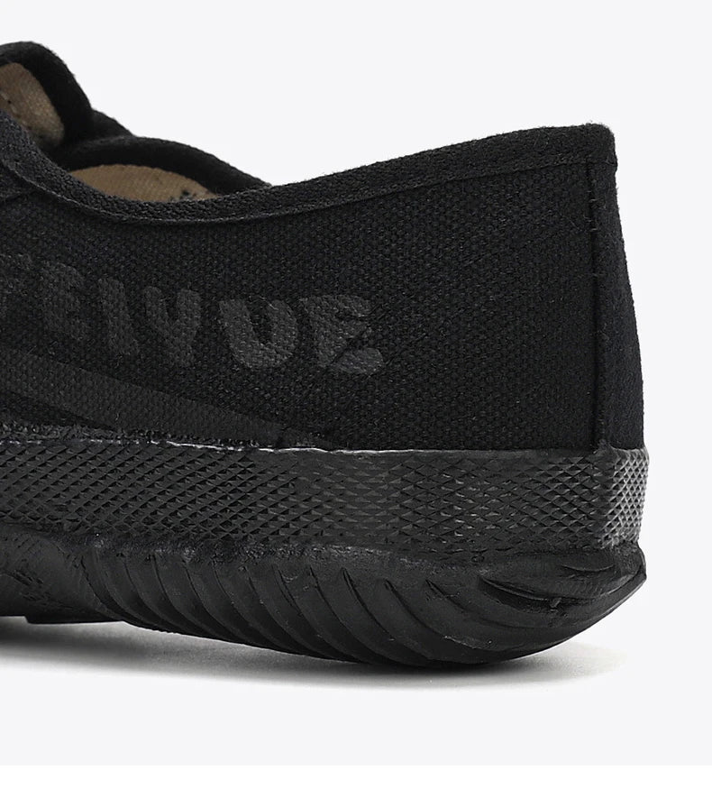 DaFu Flying Men's Athletic Shoes Long Distance Running Jump Far Field Event Canvas Sports Shoes Couple's Loafers Black Sneakers
