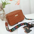 Embroidered PU Camera Bag, Small Square Shoulder Bag, Casual and Versatile