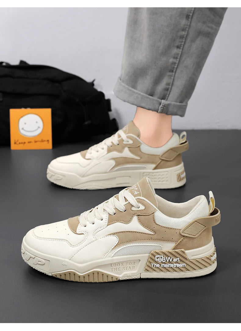 Men's Board Shoes Outdoor Casual Sports Walking Shoes Anti-slip Breathable Vulcanized Shoes Thick Sole Fashion Student Shoes