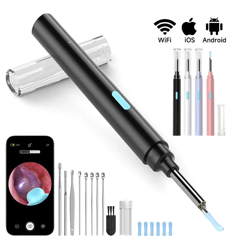 Visual Ear Cleaner Video Ear Camera 4.2mm Ear Picking WIFI Ear Endoscope With 6LEDs Digital Ear Wax Removal Tool Ear Spoon Kit