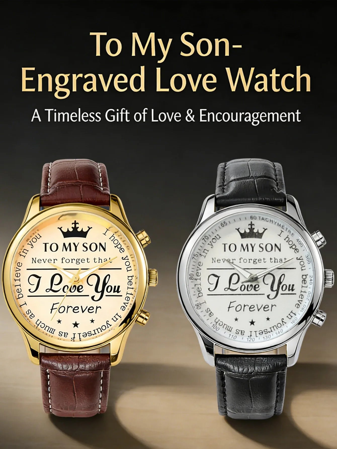 Business Love English Crown Dial Tread Wire Strap Quartz Belt Watch