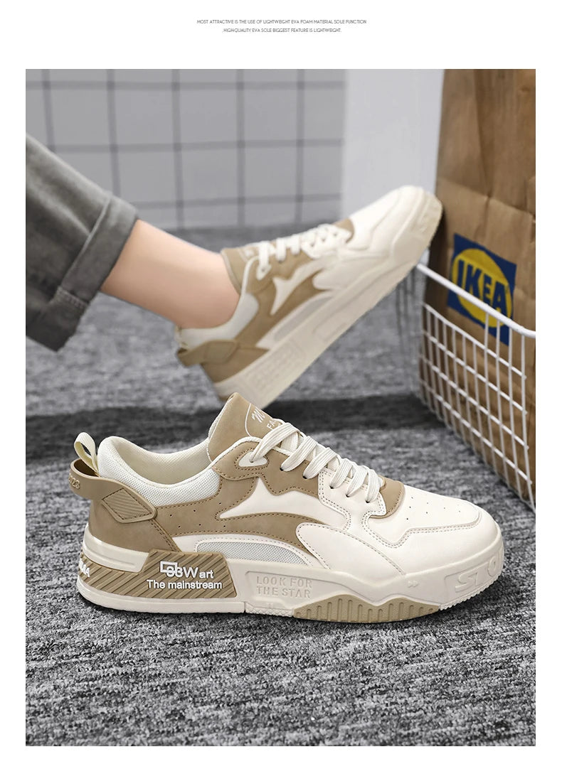 Men's Board Shoes Outdoor Casual Sports Walking Shoes Anti-slip Breathable Vulcanized Shoes Thick Sole Fashion Student Shoes