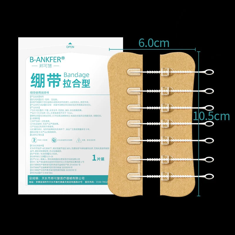 1pcs Zipper Tie Wound Closure Patch Hemostatic Patch Wound Fast Suture Zipper Band-Aid Outdoor Portable