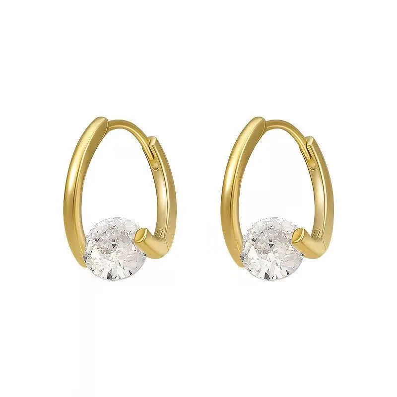Korean Fashion Zircon Drop Earrings For Women Jewelry 2026 Trending New Luxury Women's Geometric Hoop Earrings Pendientes Gifts