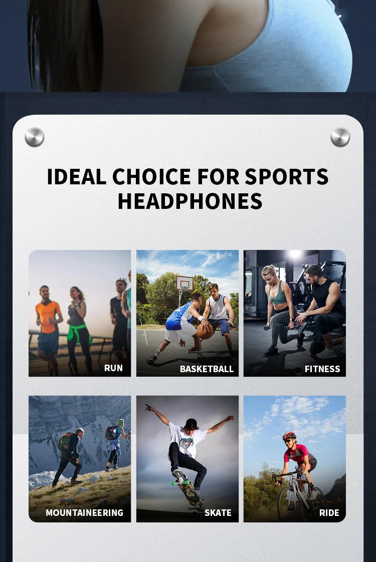 NEW Real Bone Conduction Sport Headphone Wireless Earphone Bluetooth-Compatible Headset Hands-free with Mic for Running