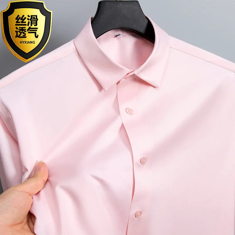 Big Size 5XL Business Shirts For Men Long Sleeve Autumn Wrinkle-free Slim Fit Camisa Social Formal Soft Wedding Office White Top