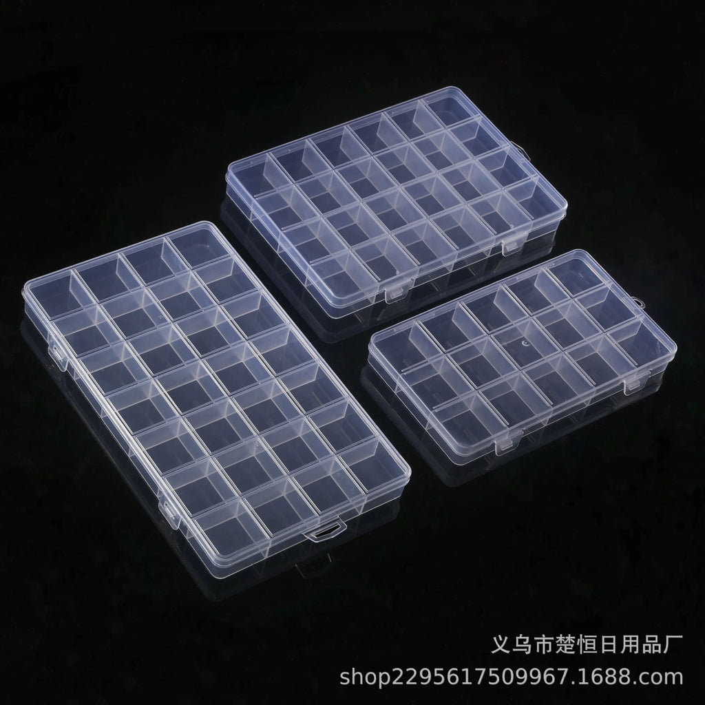 Clear 24-Compartment Plastic Storage Box – Organizer for Crafts, Beads, Jewelry & Small Items (1 Pack)