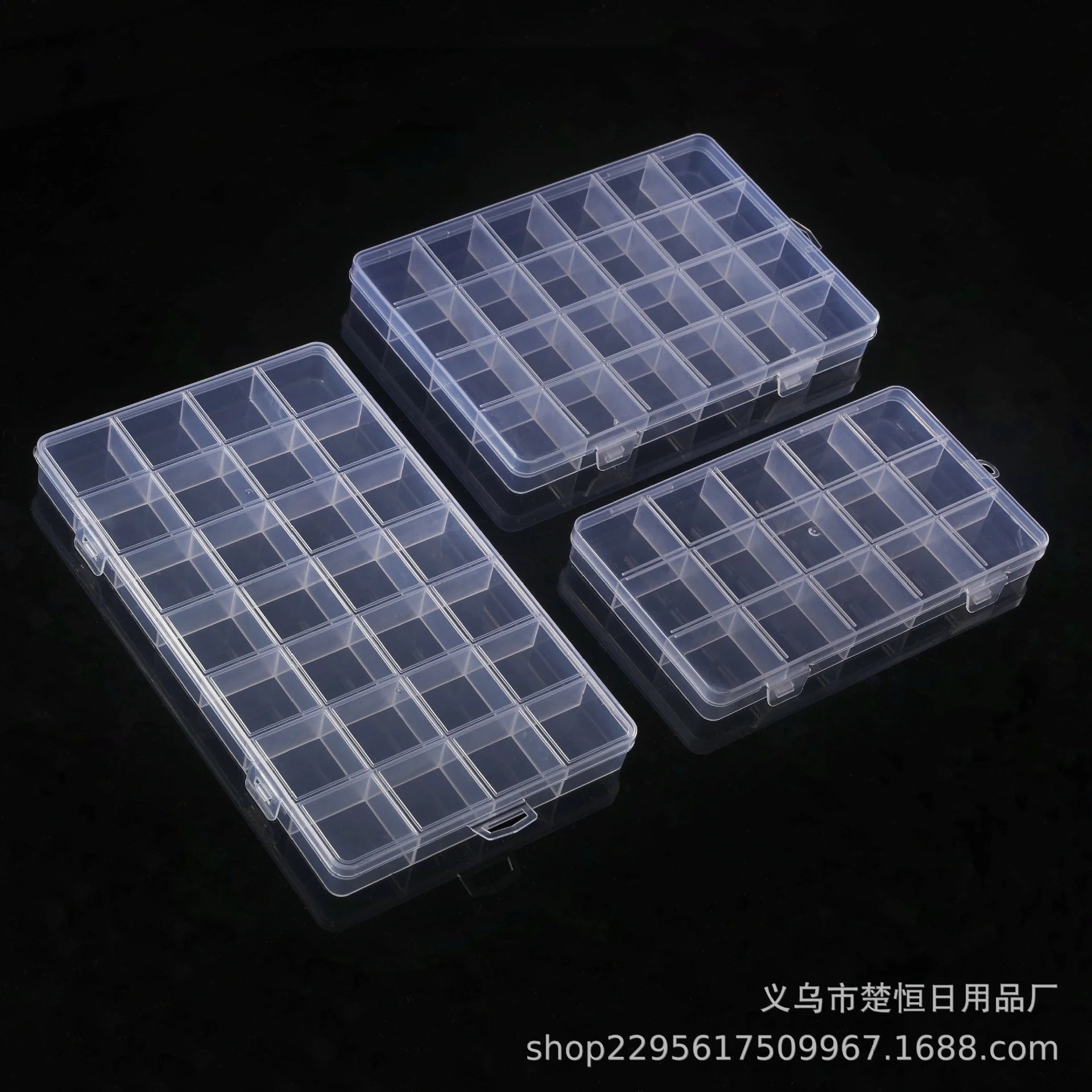 Clear 24-Compartment Plastic Storage Box – Organizer for Crafts, Beads, Jewelry & Small Items (1 Pack)