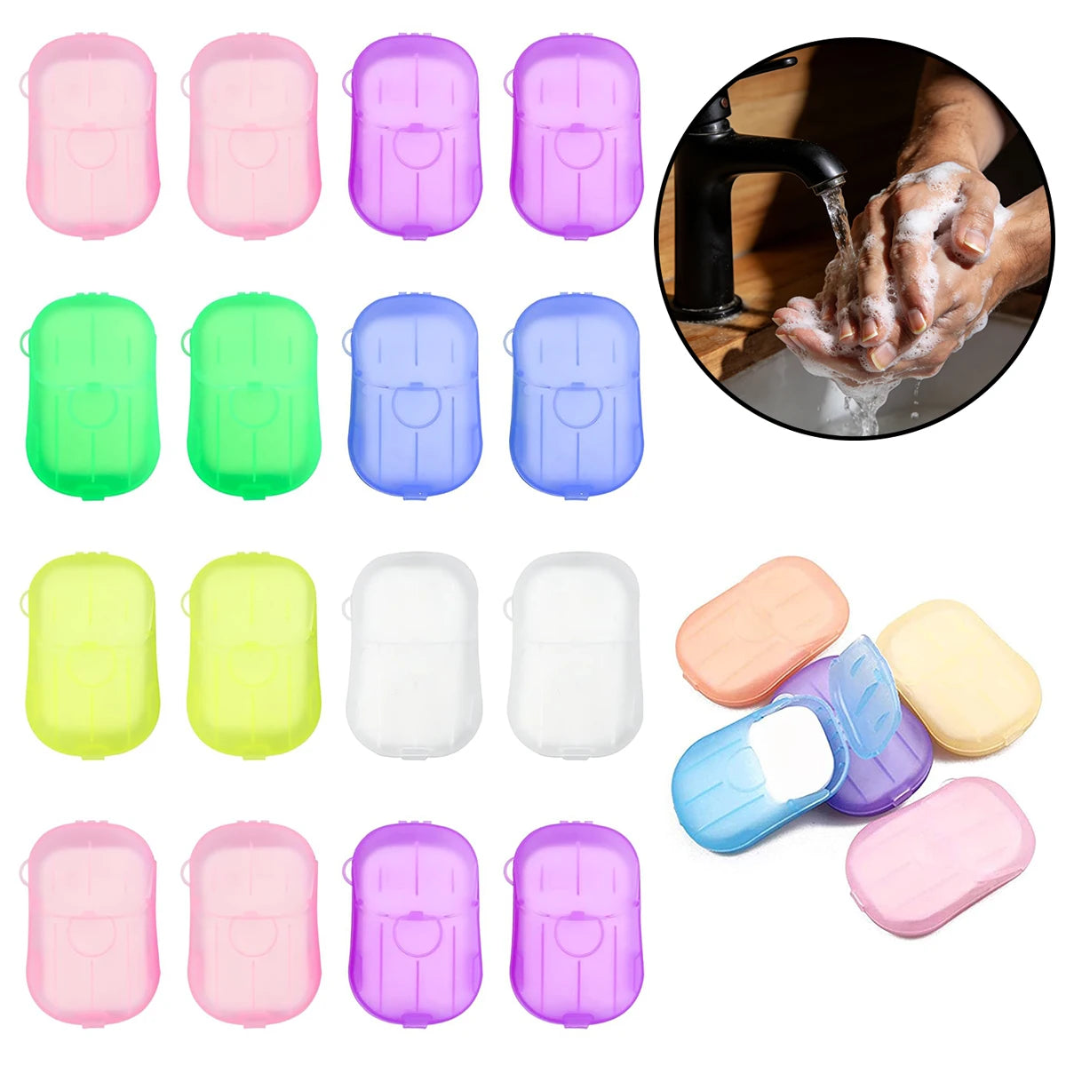 5/10/20 Boxes Scented Hand Soap Sheets – Colorful Dissolvable Paper Soap for Travel, Camping & On-the-Go Hand Washing