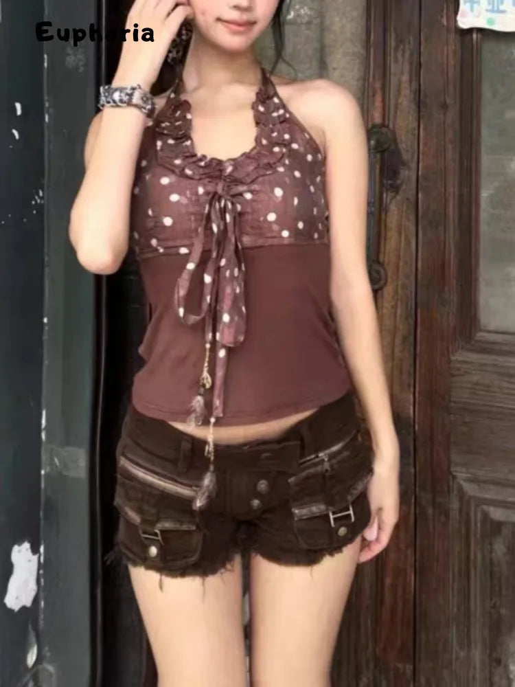 Women's Harajuku Style Shoujo Street Super Short Jean Casual Sexy Slim Shorts 2000S Blue Sheath Y2K E-Girl Hotsweet Denim Shorts