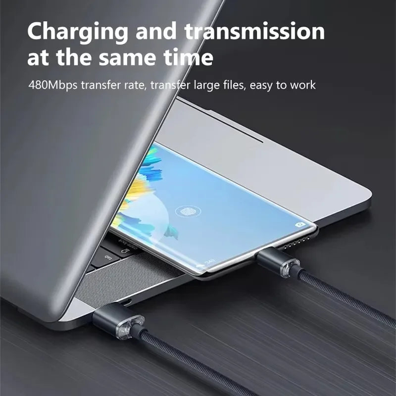120W Cable Super Fast Charging USBA To Type C To USBC Cable PD USB C Quick Charge Data Cord For iPhone Xiaomi OPPO Samsung