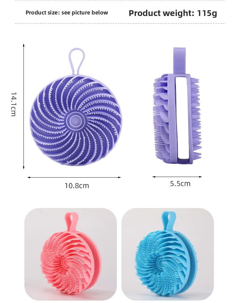 Silicone double-sided bath brush, painless bath artifact, two-in-one shampoo and massage brush, no pain, no skin bath brush