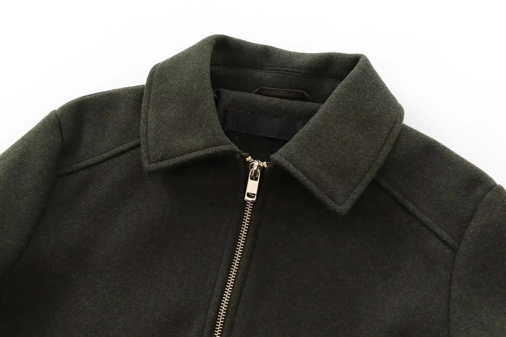 Women's Zipper Jacket Coat New Winter Long Sleeve Pocket Outerwear Coat Short Street Elegant Women's Jacket