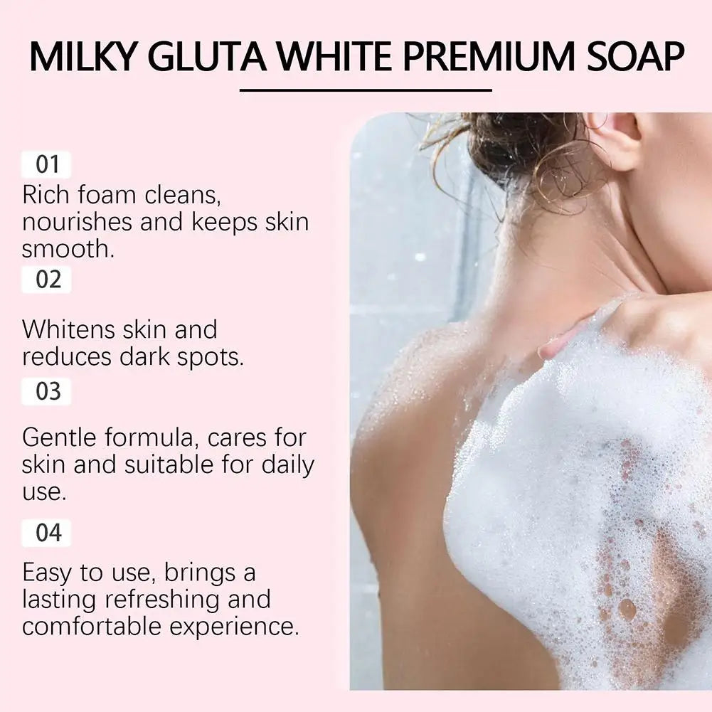 1/3PCS Korean MILKY GLUTAWHITE Premium Soap 70g Deep Cleansing Nourishing Rich Foam Soap Efficient Body Face Cleansing Care