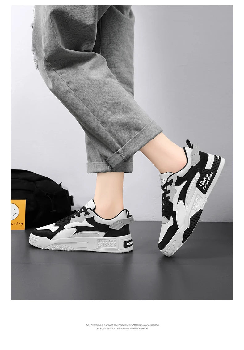 Men's Board Shoes Outdoor Casual Sports Walking Shoes Anti-slip Breathable Vulcanized Shoes Thick Sole Fashion Student Shoes
