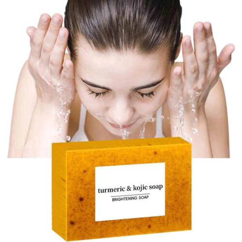 100g Turmeric Lemon Acid Handmade Soap,Skin Brightening Soaps,Face Care Supplies,Body Cleanser,Hand Wash,Foaming Mesh Net 비누
