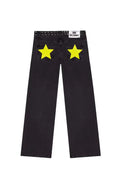 American ONE DILEMMA Jeans Y2K Womens Gothic Five Pointed Star Sequined Rivet Baggy Jeans Fashion Casual Mid Rise Slim Trousers