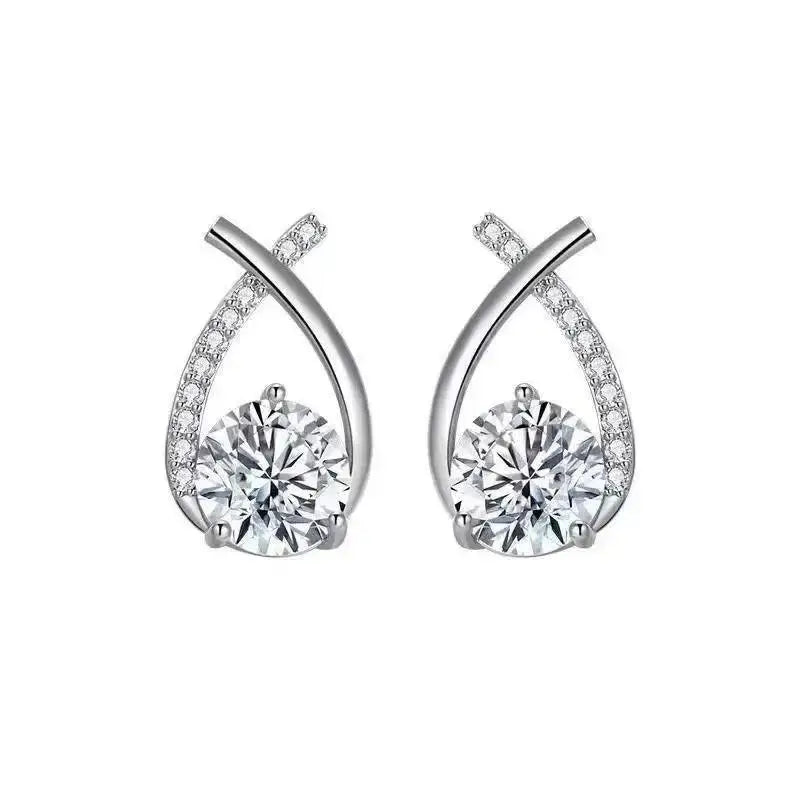 Korean Fashion Zircon Drop Earrings For Women Jewelry 2026 Trending New Luxury Women's Geometric Hoop Earrings Pendientes Gifts