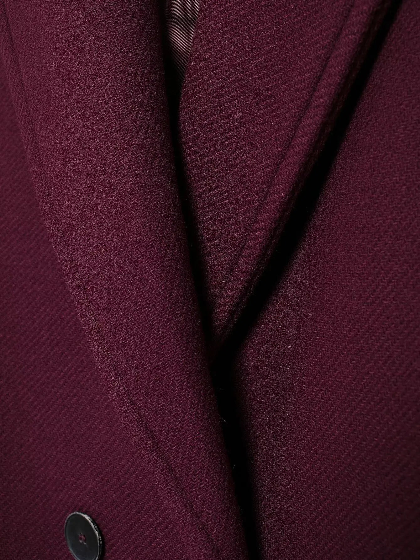 HH Women Fashion Burgundy Coat Double Breasted Long Sleeve Lapel Blends Jacket Autumn Winter High Street Outerwear
