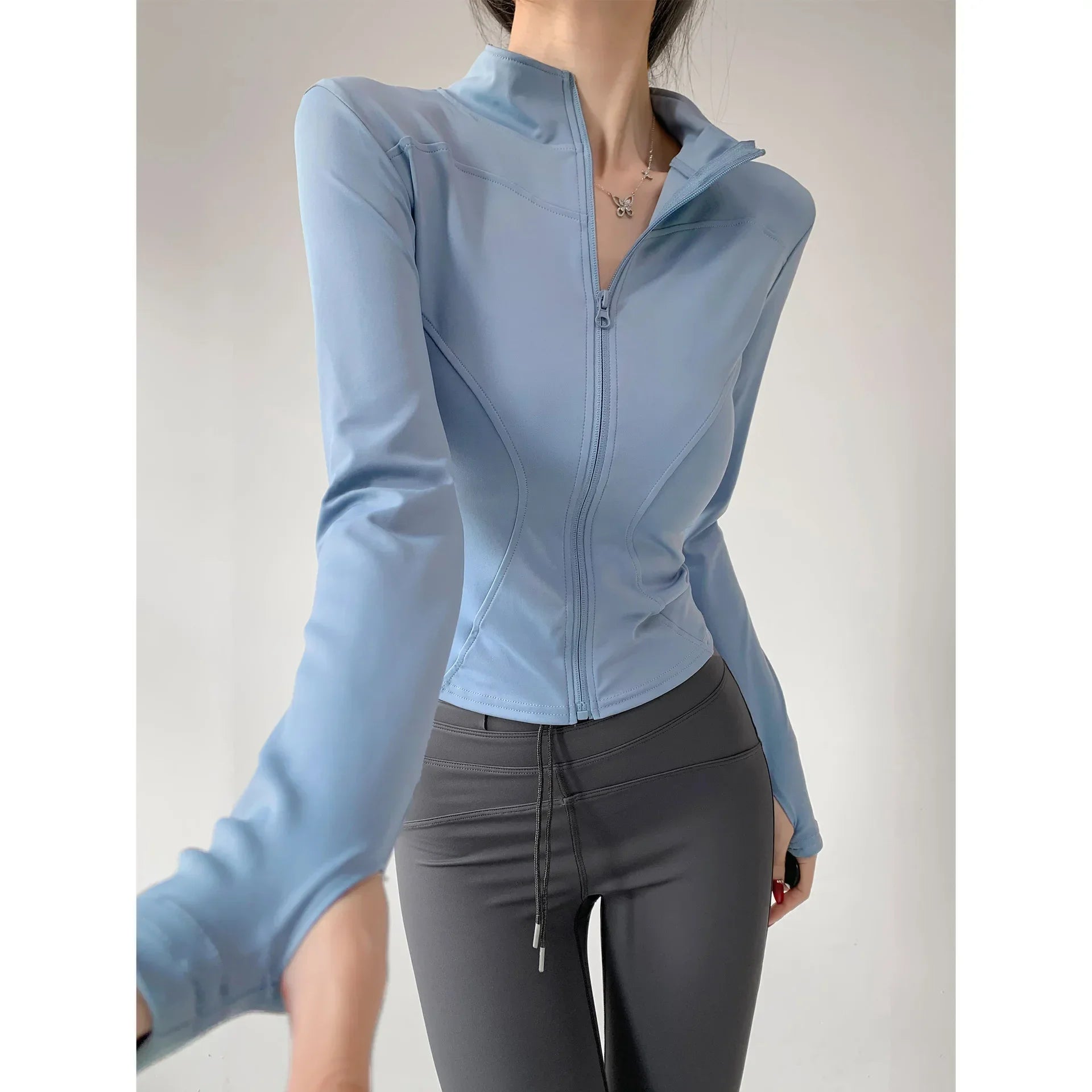 S-3XL Sun Quick Drying Sports Coat Women's Tight Top Yoga Jacket Long Sleeve Zipper Jacket Running Fitness Women's Jacket