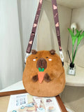 Large Capacity Capybara Plush Shoulder Bag Cartoon Capybara Handbag Unisex Capybara Handbag