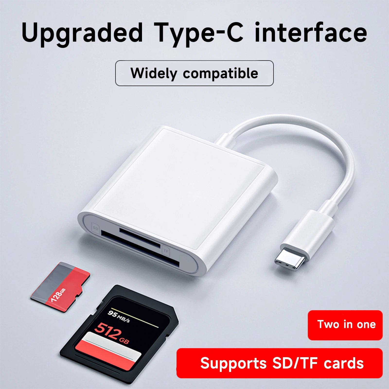 2 in 1 OTG Type C Card Reader USB Flash Drive SD TF Cardreader for  Tablet Type C to Smart Memory Card for