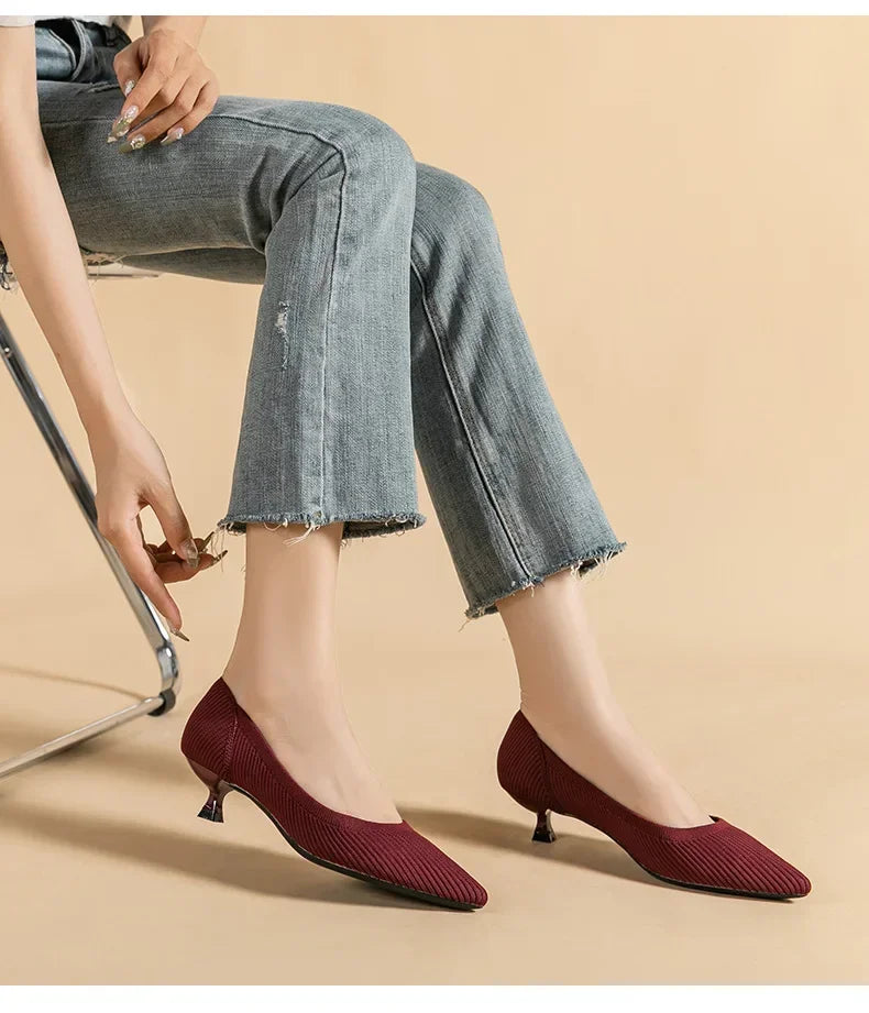 Women's Solid Color Flat Shoes Casual Fashion Breathable Non Slip Rubber Sole Pointed Non-Slip Comfortable Spring and Autumn