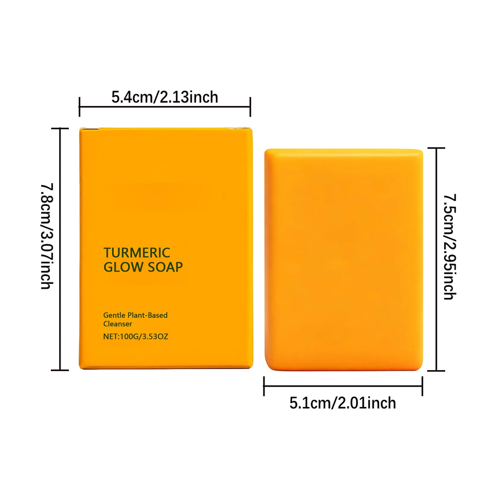 Turmeric Glow Soap Dark Spot Acne Removal Brightening Face Body Soap Even Skin Tone Moisturizing Deep Cleansing Nourishing Bar
