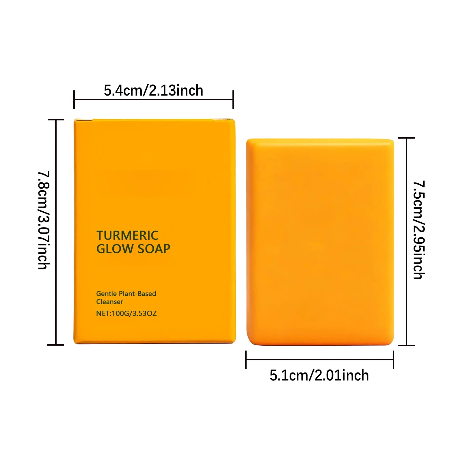 Turmeric Glow Soap Dark Spot Acne Removal Brightening Face Body Soap Even Skin Tone Moisturizing Deep Cleansing Nourishing Bar