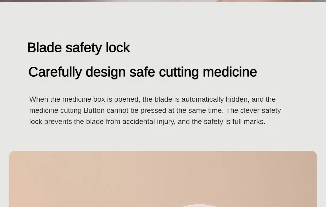 Portable 2-in-1 Pill Box with Pill Cutter for Cutting Small Pills or Large Pills in Half & Quarter Travel Pill Organizer Case