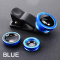 3 in 1 Lens Magnifying Glass 0.67X Wide Angle Fisheye Phone Lens Micro Camera Len Universal Kit With Phone Clip For Smartphones