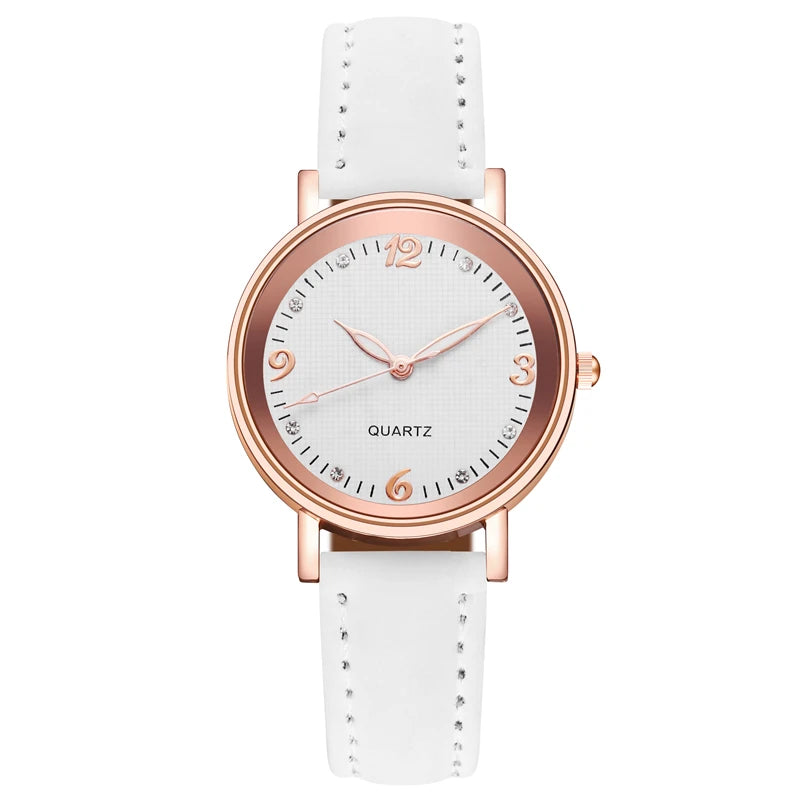 Fashion Arabic Dial Women's Watch Casual Leather Band Analog Quartz Watches