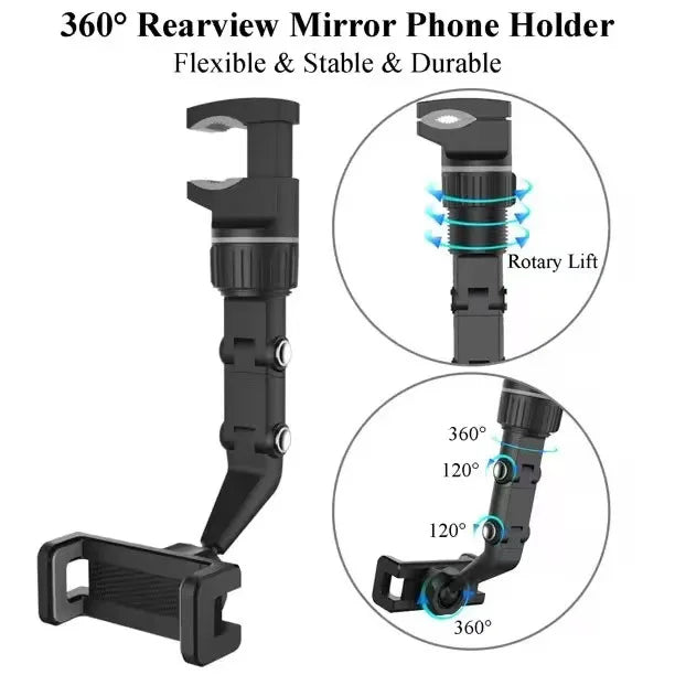 Universal Automotive Mobile Phone Bracket Rearview Mirror Fixed Rotary Adjustment Cross Border Automotive Bracket