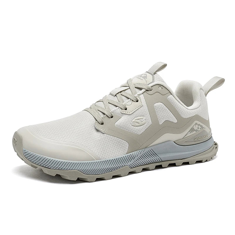 HOBIBEAR Unisex Hiking Sneakers Lace-Up Walking Shoes Outdoor Travel Artificial Leather Sneakers