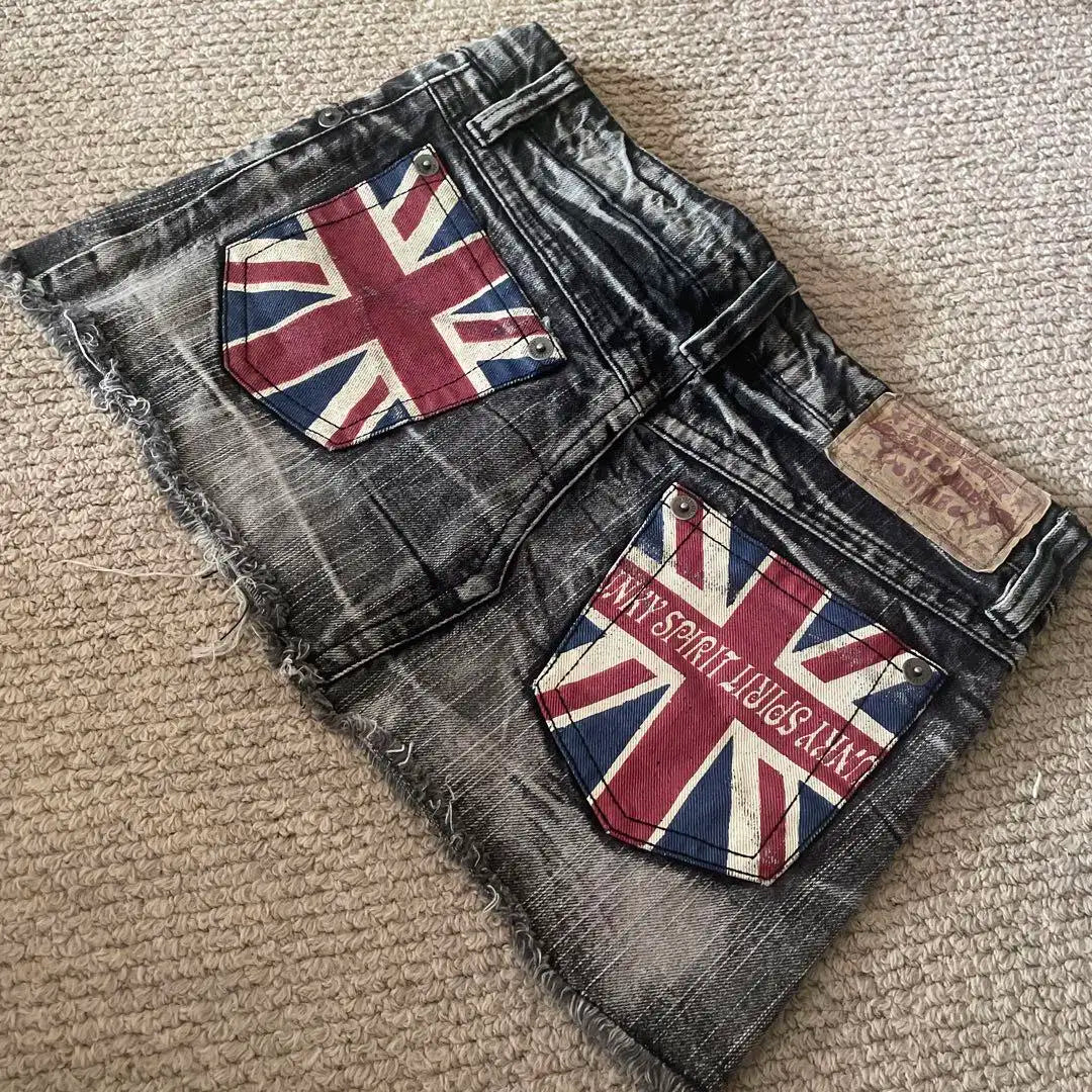 Union Jack Patchwork Denim Short Vintage Y2K Low Rise Cutoff Jeans with UK Flag Back Pockets Harajuku Bold British Street Style