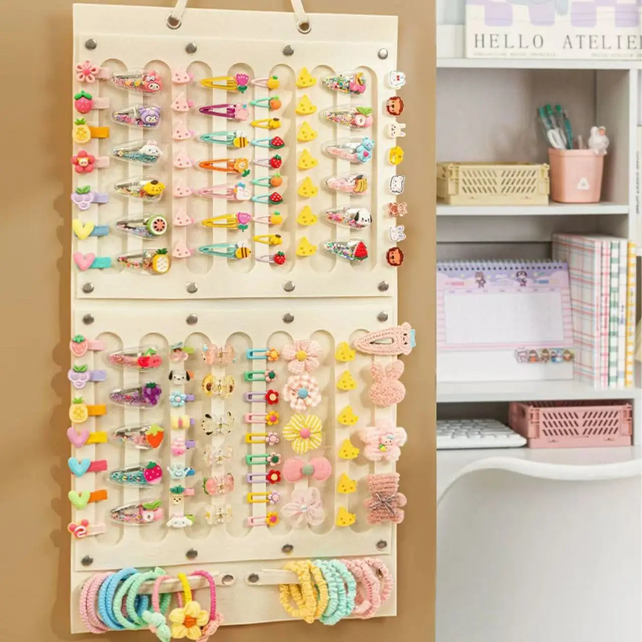 1pc Hair Accessories Hanging Storage Organizer Wall Decoration Hair Bows Storage Hair Clips Hair Rope Glasses Organizing Storage